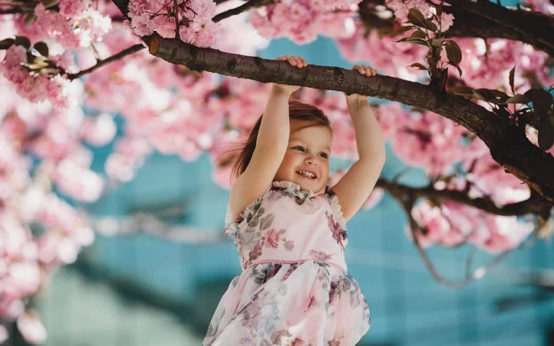 Kislány a virágzó fa alatt