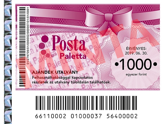 posta paletta ajándékutalvány minta