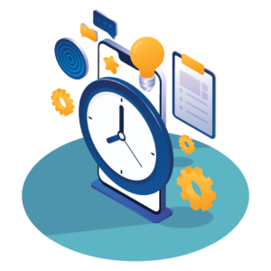 Vektoros 3D telefon és óra illusztráció